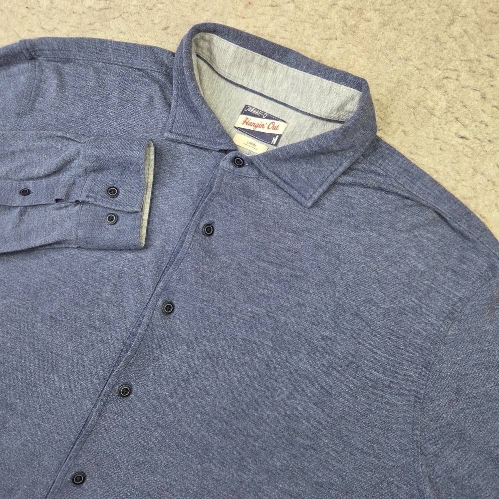 Johnnie O Hangin Out Shirt Mens Large Blue Long Sleeve Button Up Lightweight